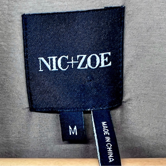 NIC+ZOE Womens Snap Button Up Vest Medium Adjustable Waist Army Green Stretch - Picture 13 of 16